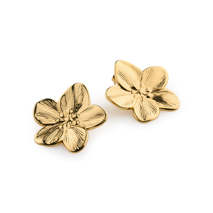 Maebry - Statement Blomst Ørestikker Guld Rustfrit Stål