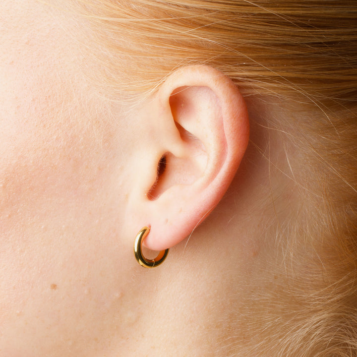 Hollie - Øreringe med ring 13mm Rustfrit stål