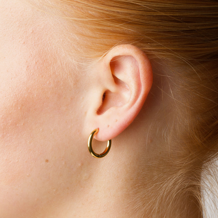 Hollie - Øreringe med ring 17mm rustfrit stål