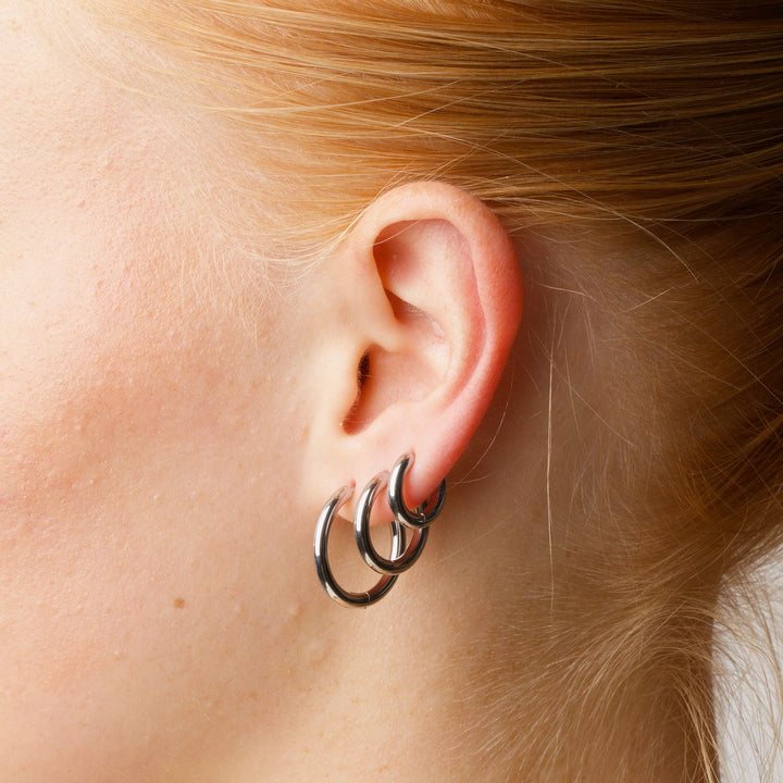 Hollie - øreringe med ring 21mm rustfrit stål