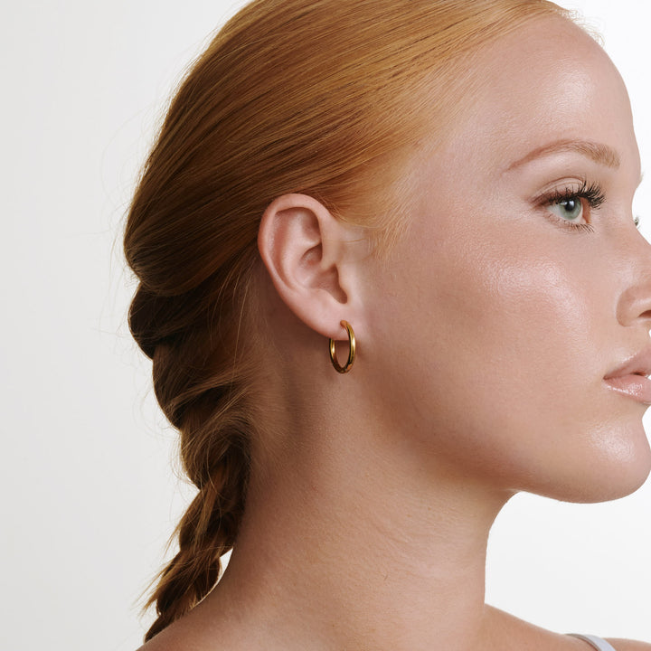 Hollie - øreringe med ring 21mm rustfrit stål