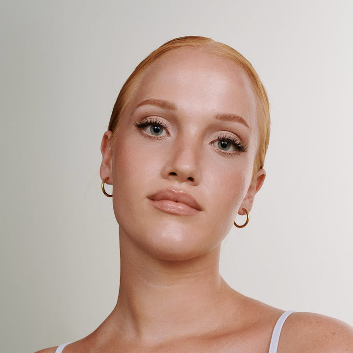 Hollie - øreringe med ring 21mm rustfrit stål