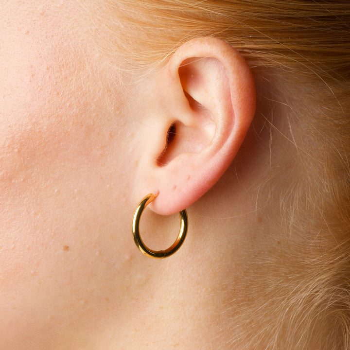 Hollie - øreringe med ring 21mm rustfrit stål