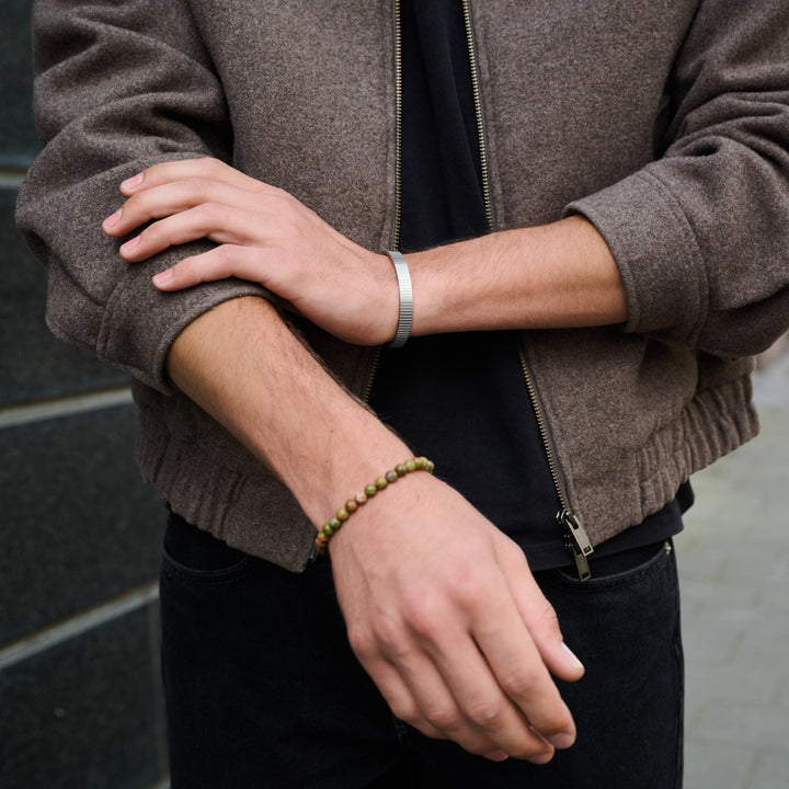 Tage - Ribbet Armring Armbånd Rustfrit Stål