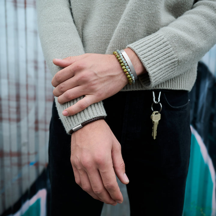 Tage - Ribbet Armring Armbånd Rustfrit Stål