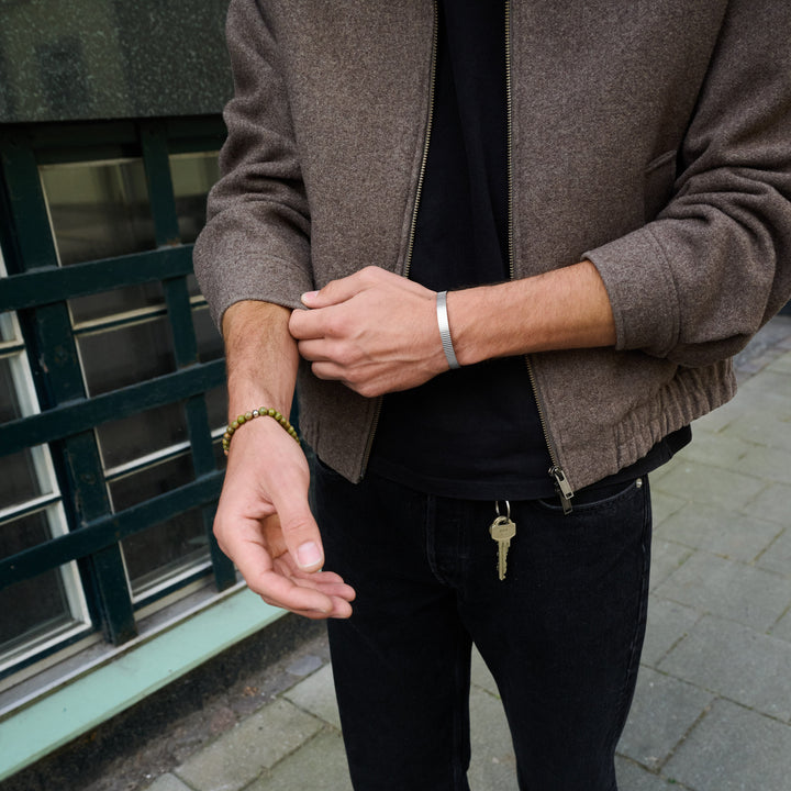 Tage - Ribbet Armring Armbånd Rustfrit Stål