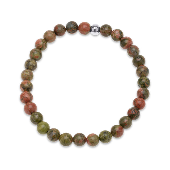 Erik - Stenperlearmbånd i rustfrit stål