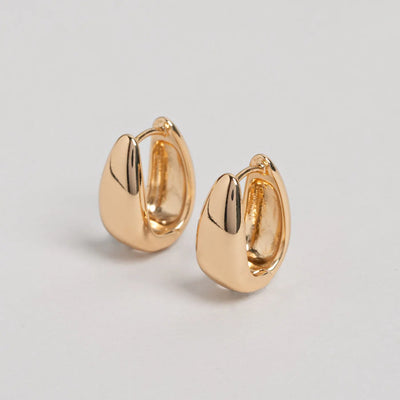 Klassisk Wide Hoop Ørering - Guld