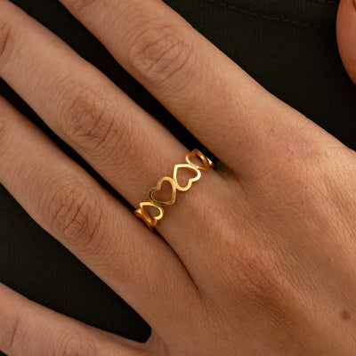 Sophie - Heart Outline Ring Rustfrit Stål