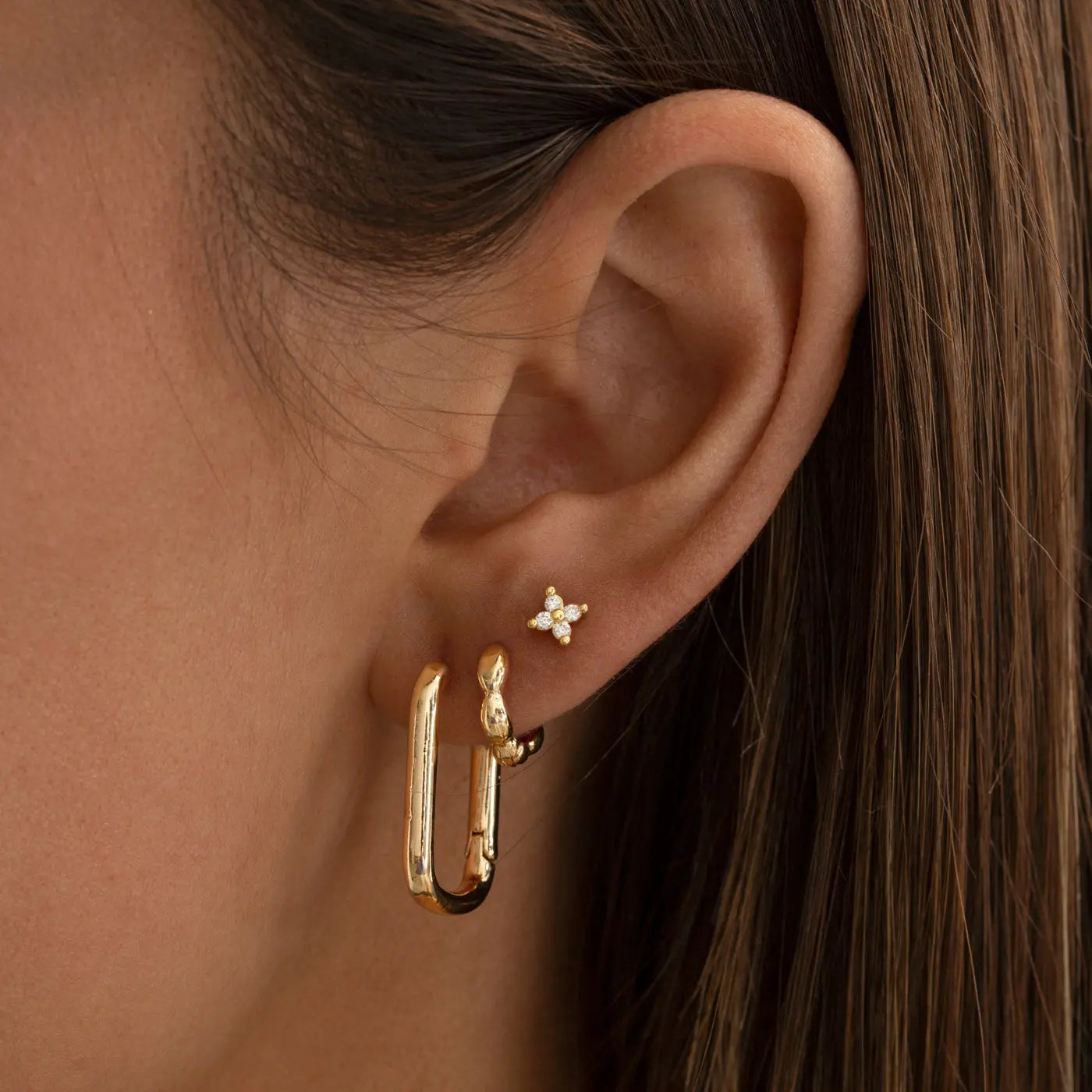 Ana - Crystal Leaf Stud øreringe