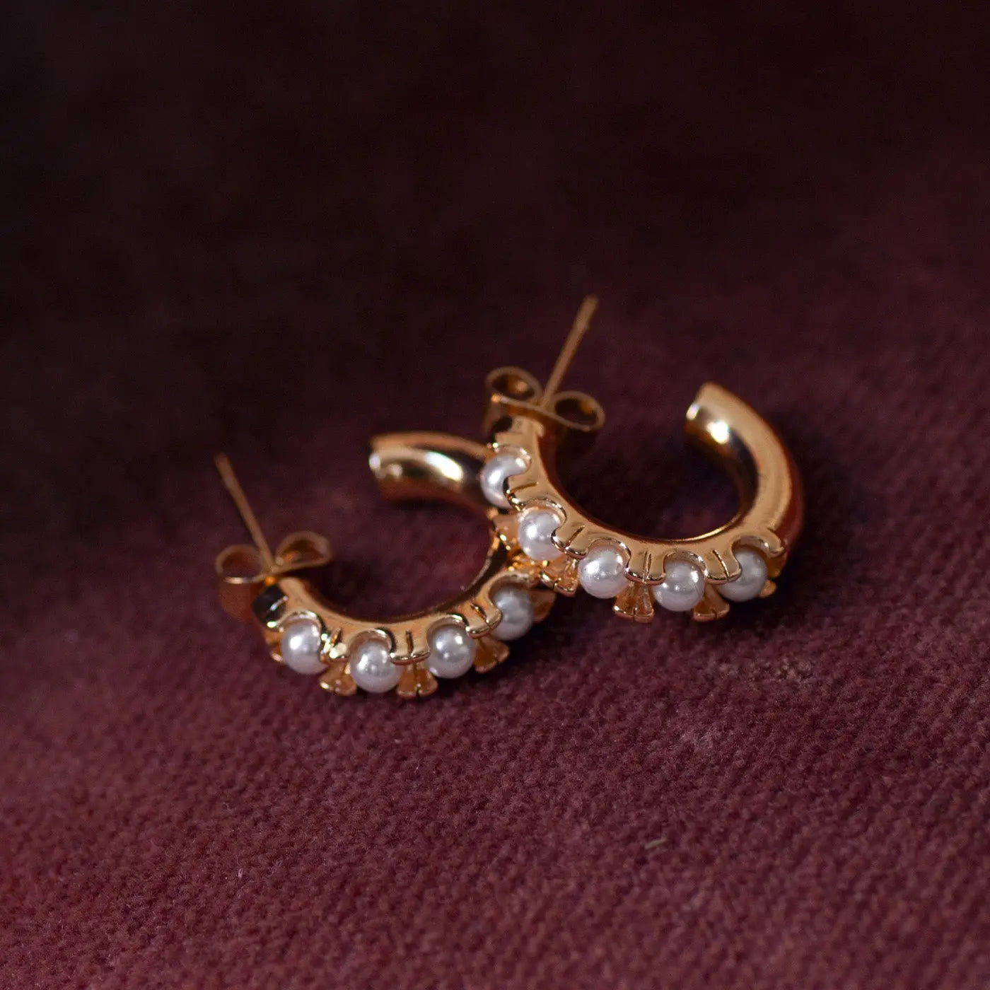 Estelle - Pearl Crown Hoop øreringe