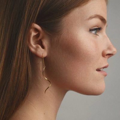 Tina - Swirly Shape Chain Øreringe i rustfrit stål