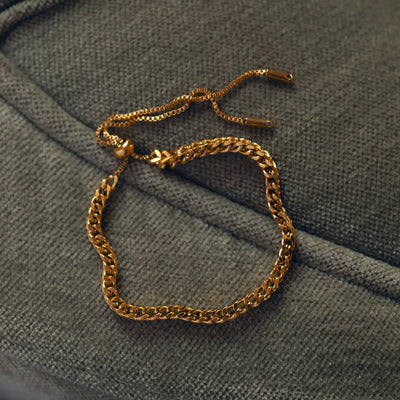 Zoe - Kædearmbånd Macramé Style Rustfrit Stål