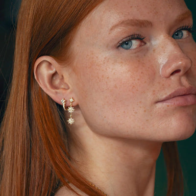Aurora - Dinglende Crystal Star Stud øreringe