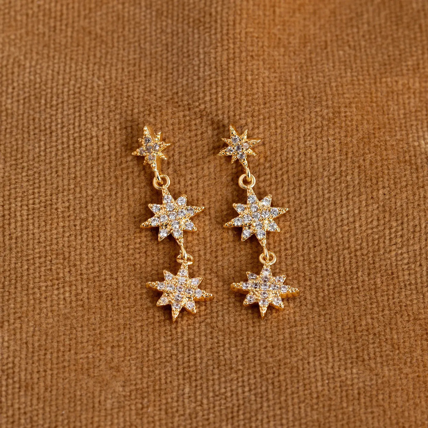 Aurora - Dinglende Crystal Star Stud øreringe