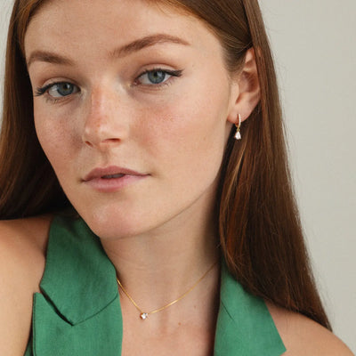 Eliza - Droplet Crystal Hoop øreringe