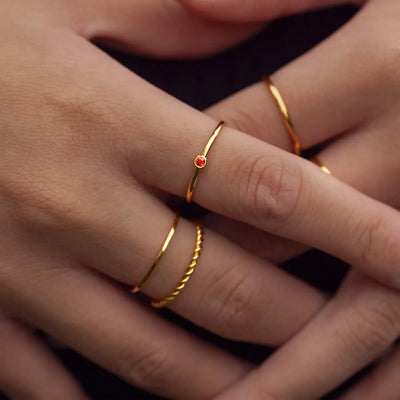 Chakra Krystal Ring Rustfrit Stål