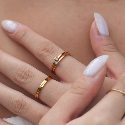 Chakra Krystal Ring Rustfrit Stål
