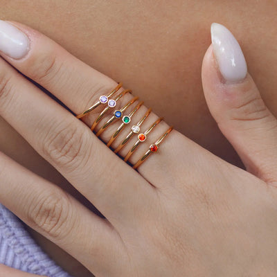 Chakra Krystal Ring Rustfrit Stål
