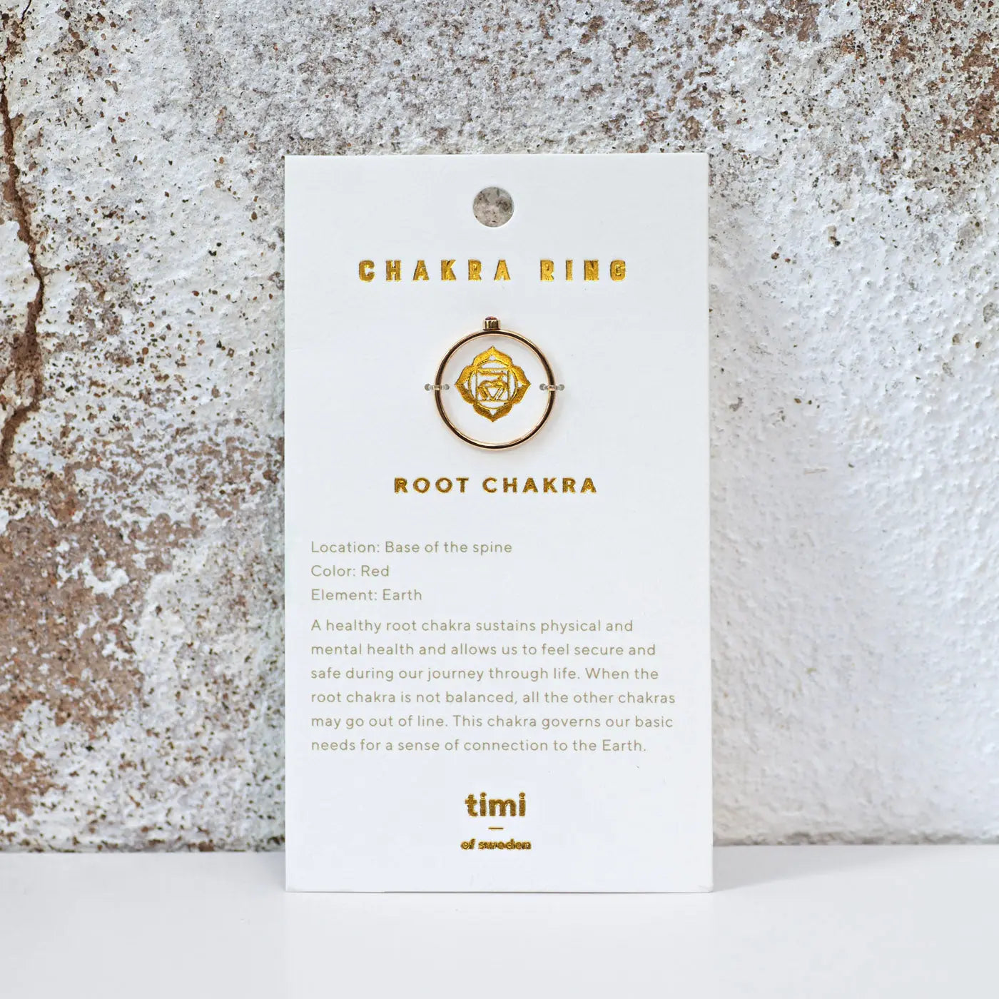 Chakra Krystal Ring Rustfrit Stål