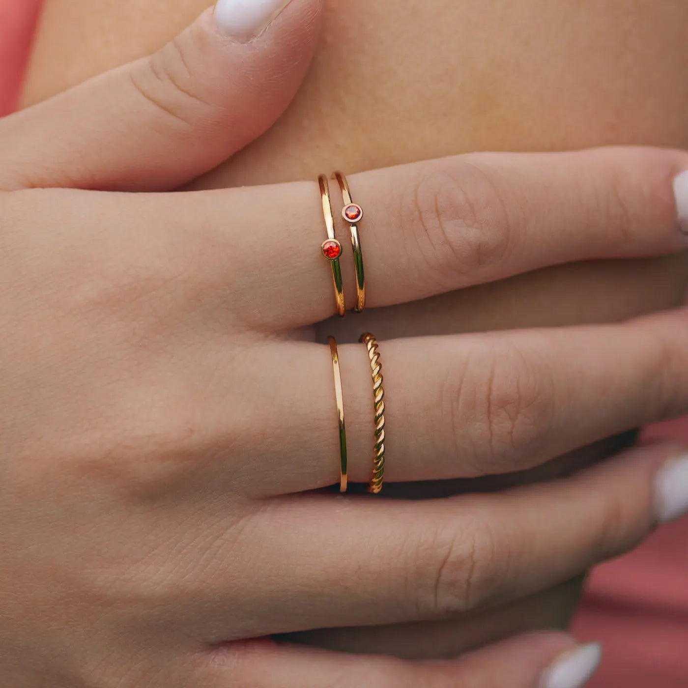 Chakra Krystal Ring Rustfrit Stål