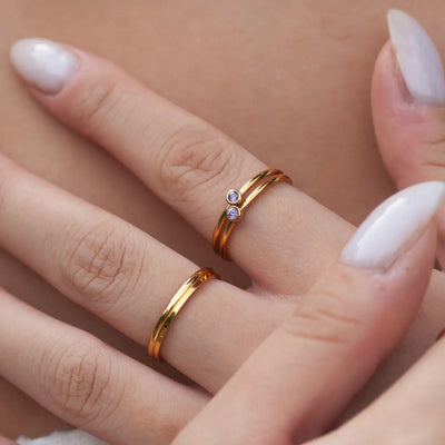 Chakra Krystal Ring Rustfrit Stål