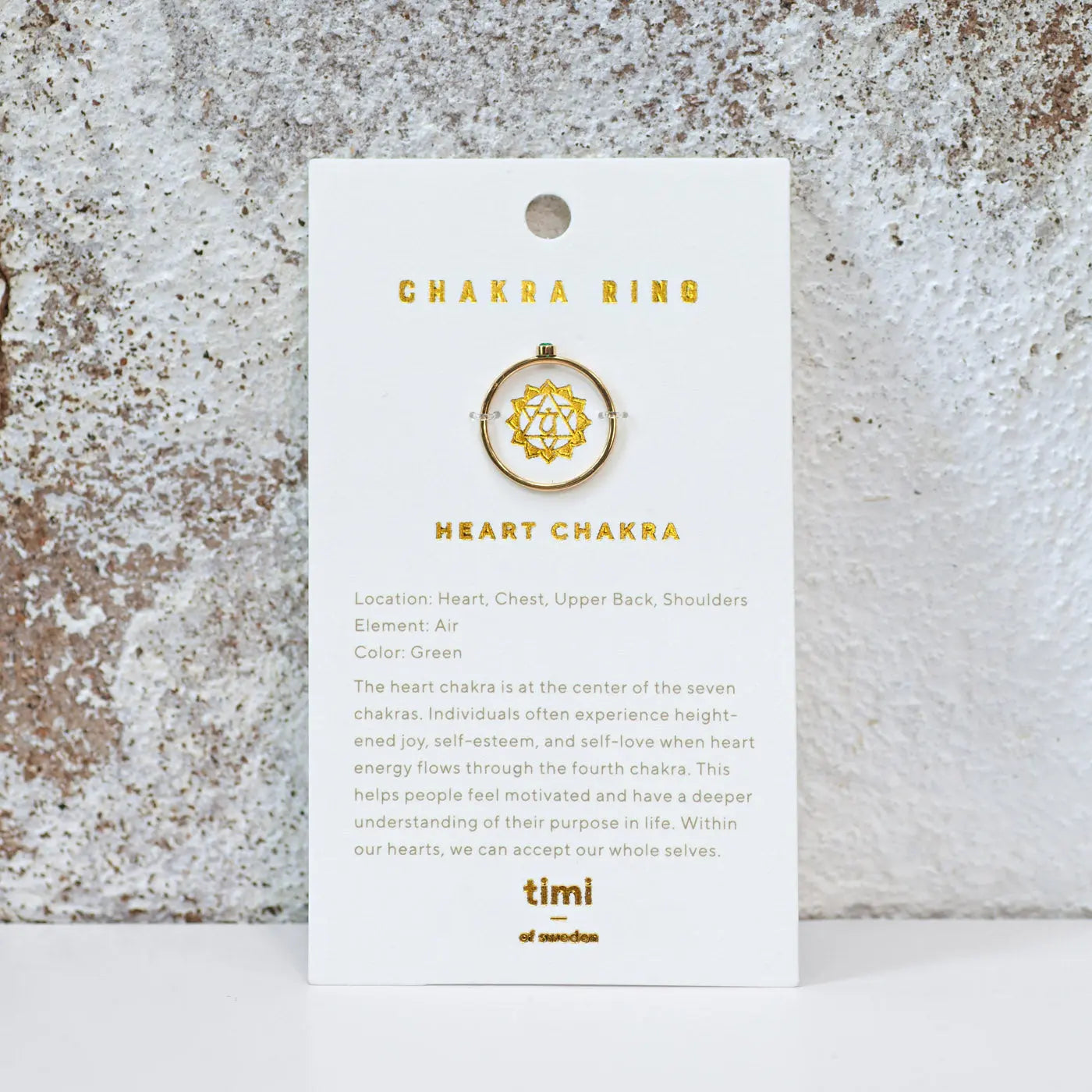 Chakra Krystal Ring Rustfrit Stål