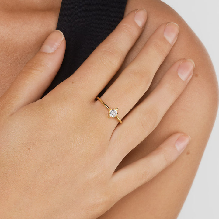 Indy - Star Crystal Ring Justerbar