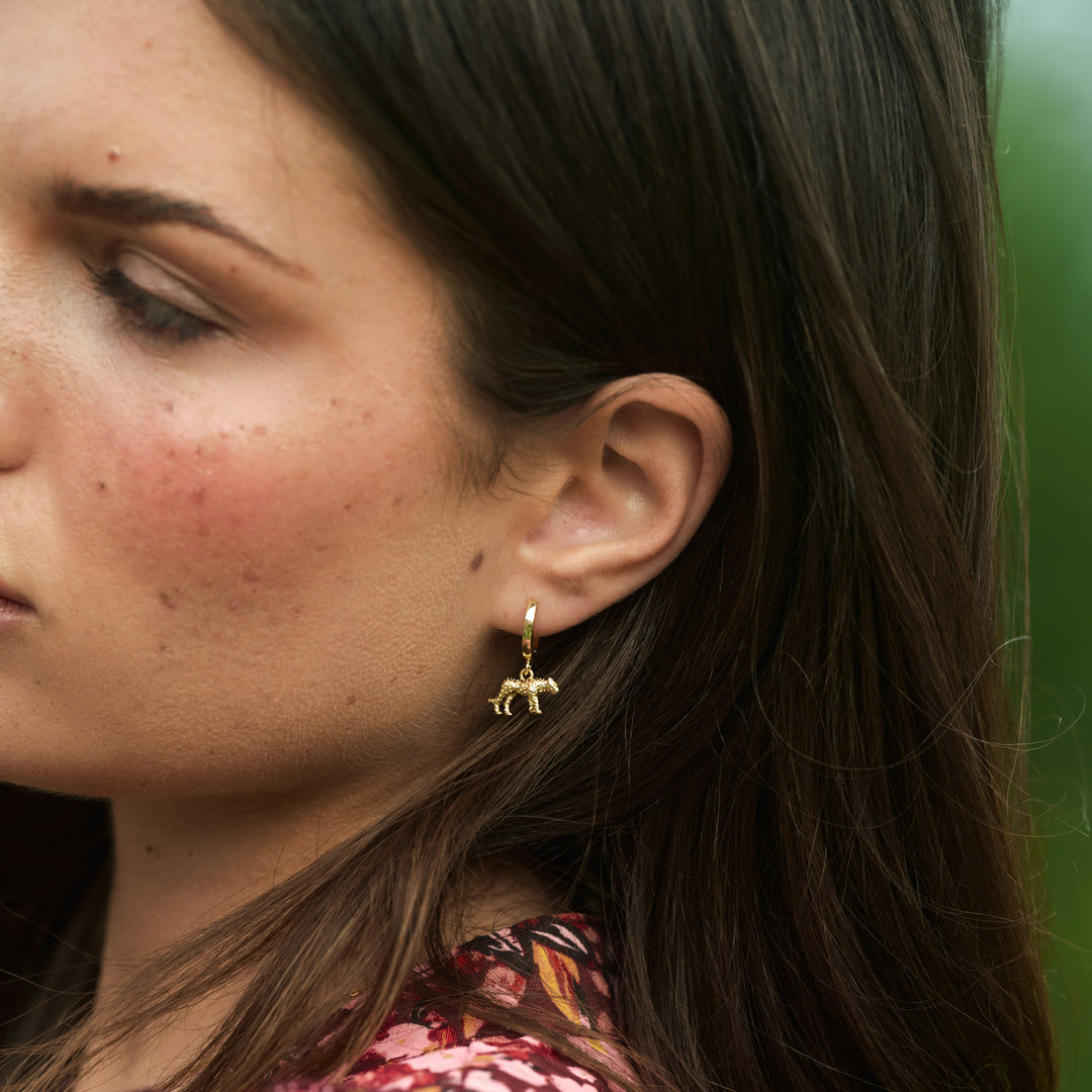 Quinn - Leopard Charm Hoop Earrings