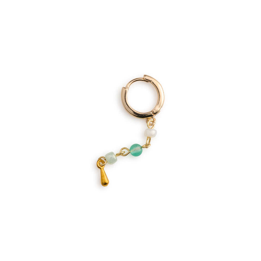 Belle - Mint Perle Hoop Øreringe Drop