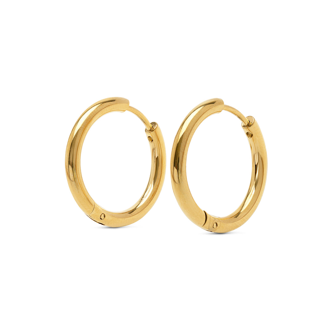 Hollie - Øreringe med ring 17mm rustfrit stål