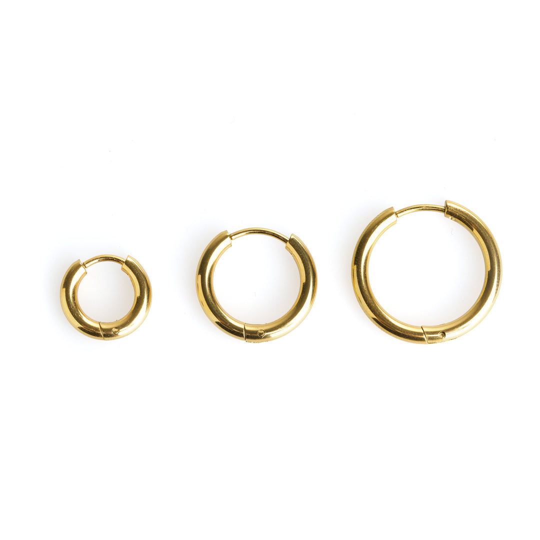 Hollie - Øreringe med ring 17mm rustfrit stål