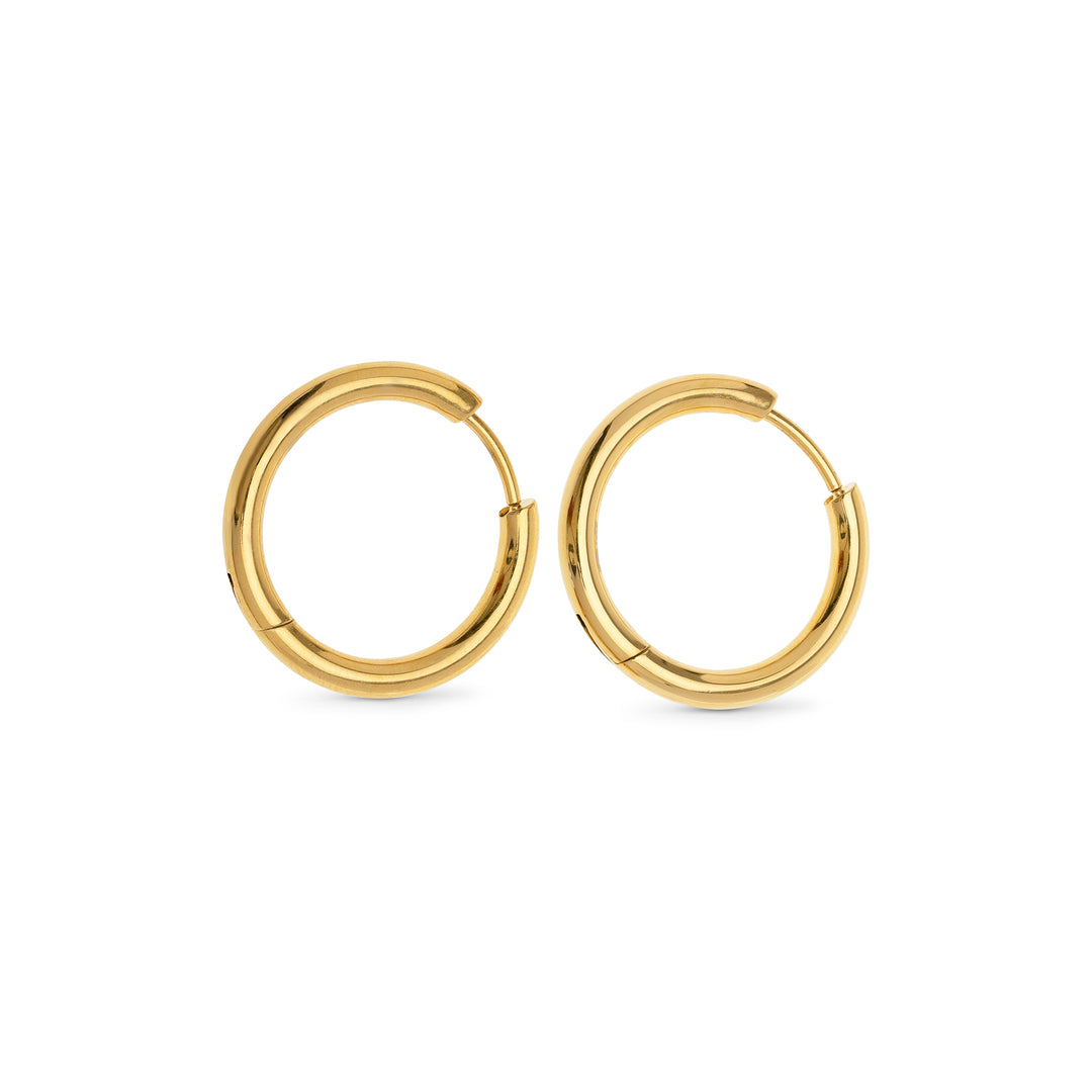 Hollie - øreringe med ring 21mm rustfrit stål