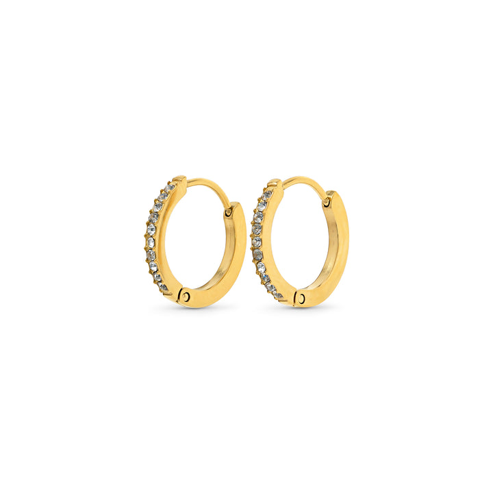 Nilea - Crystal Hoop Earrings Stainless Steel