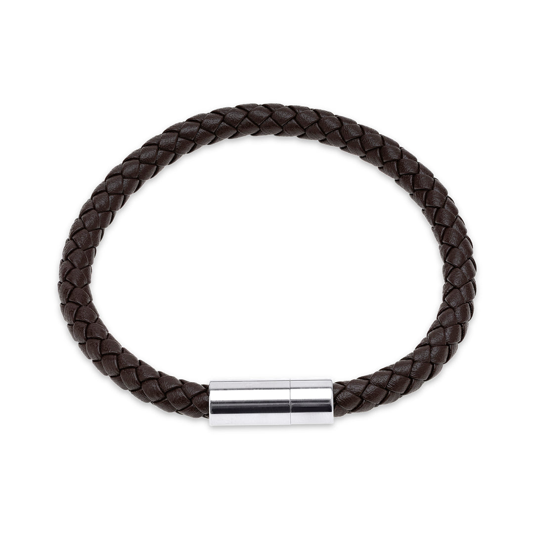 Oliver - Læderarmbånd Rustfrit Stål