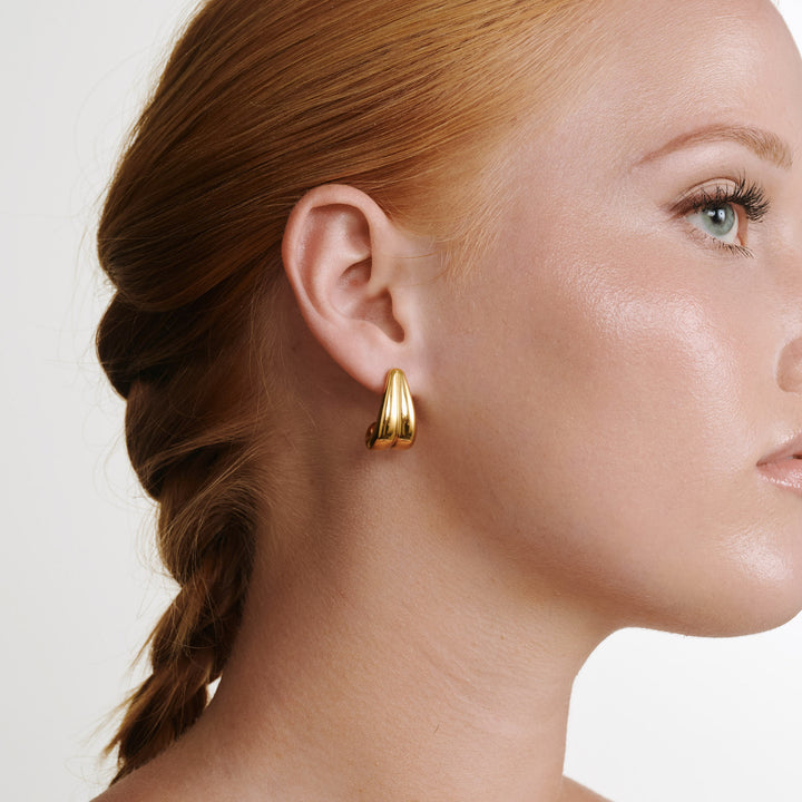 Tara - Chunky dråbeøreringe i rustfrit stål