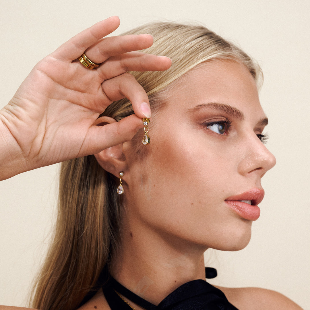 Roslyn - Crystal Stud Earrings Stainless Steel