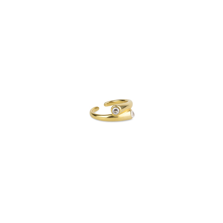 Tomine - Crystal Hug Ring Stainless Steel