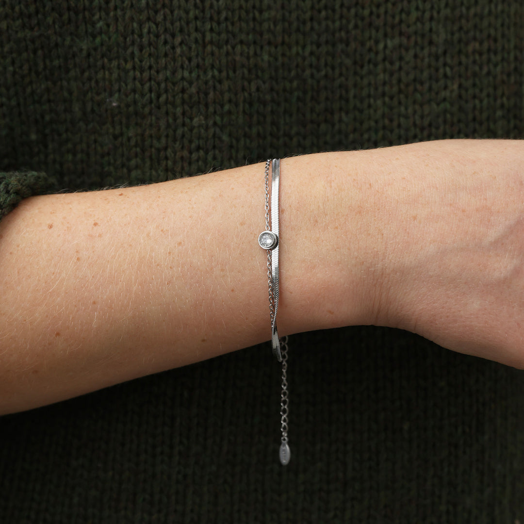 Solvej - Duo kæde armbånd rustfrit stål