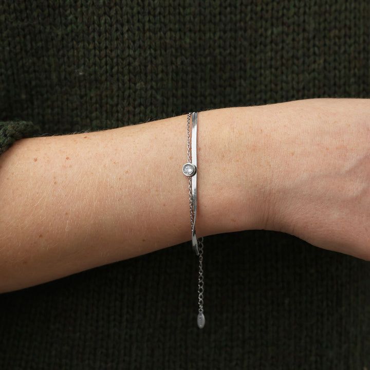 Solvej - Duo kæde armbånd rustfrit stål