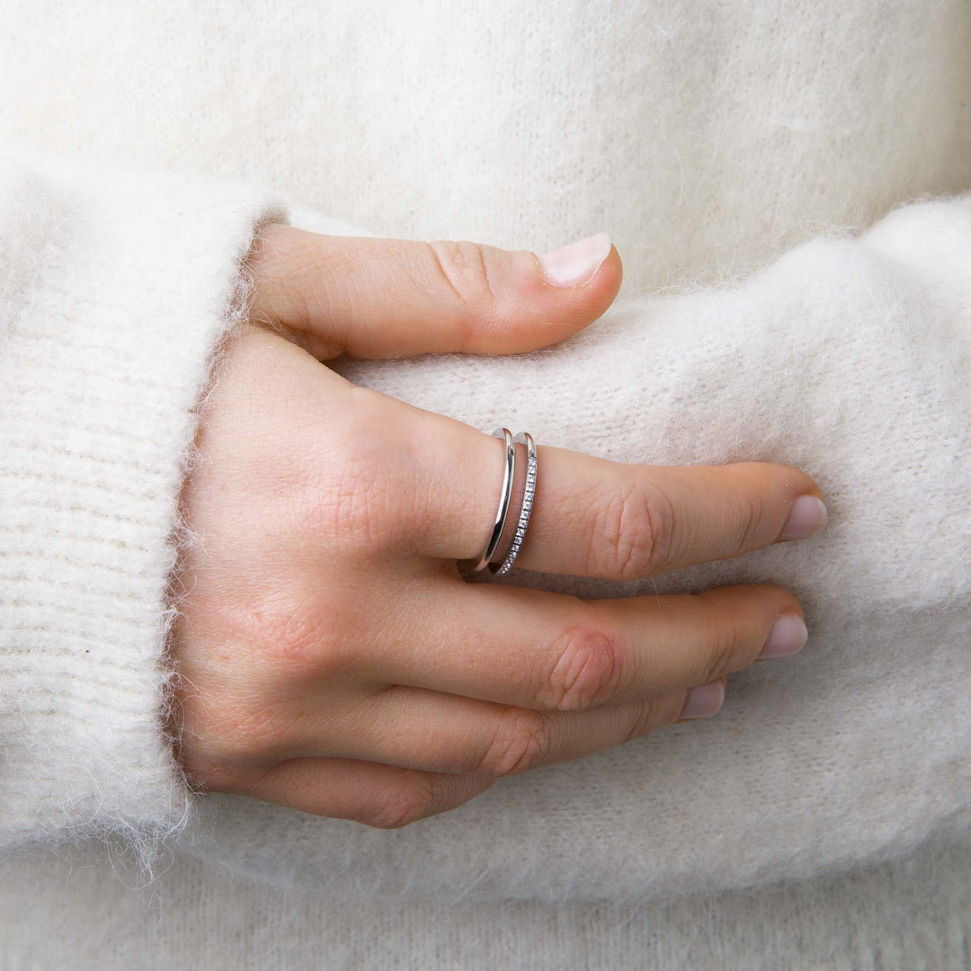 Melissa - Duo Crystal Ring Stainless Steel