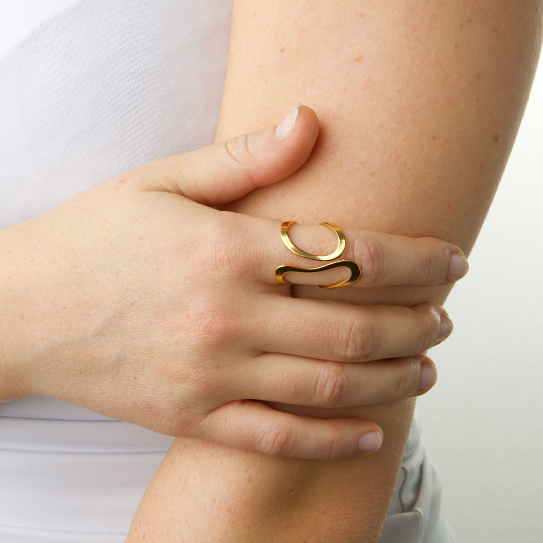 Minou - Abstrakt Ring Rustfrit Stål