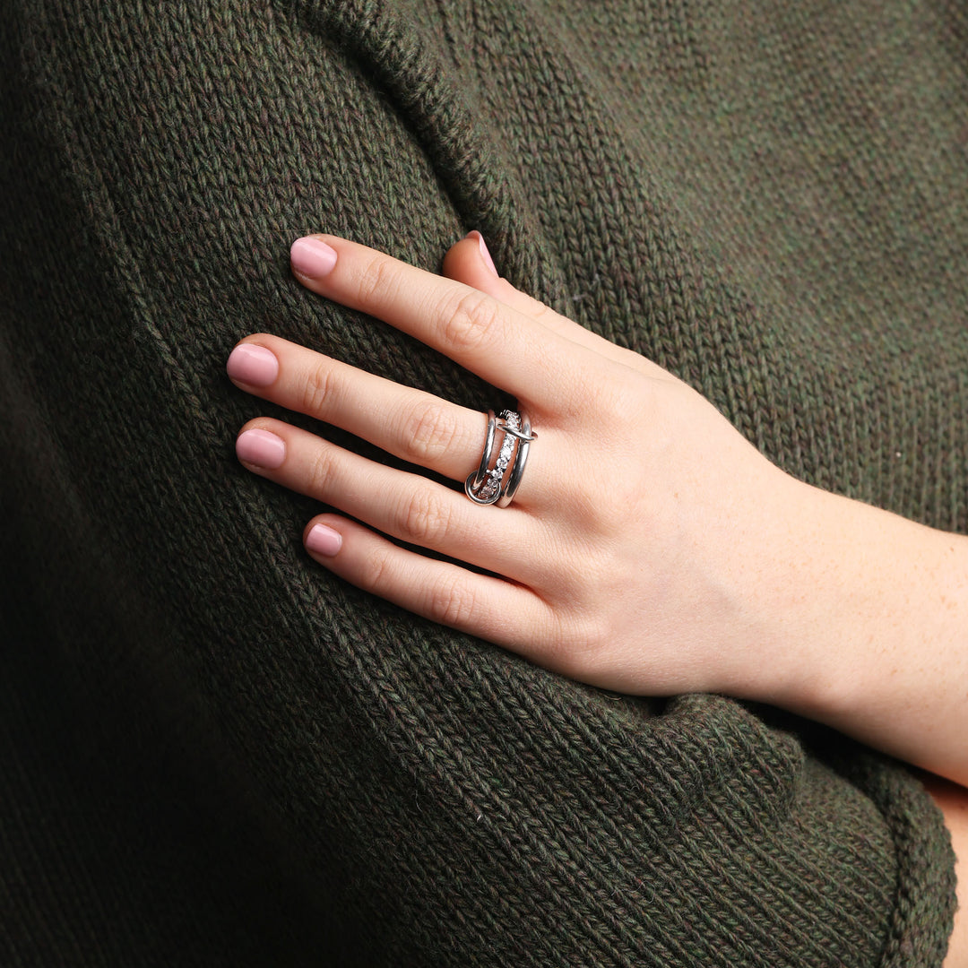 Ethel - Stablet Ring Krystal Rustfrit Stål