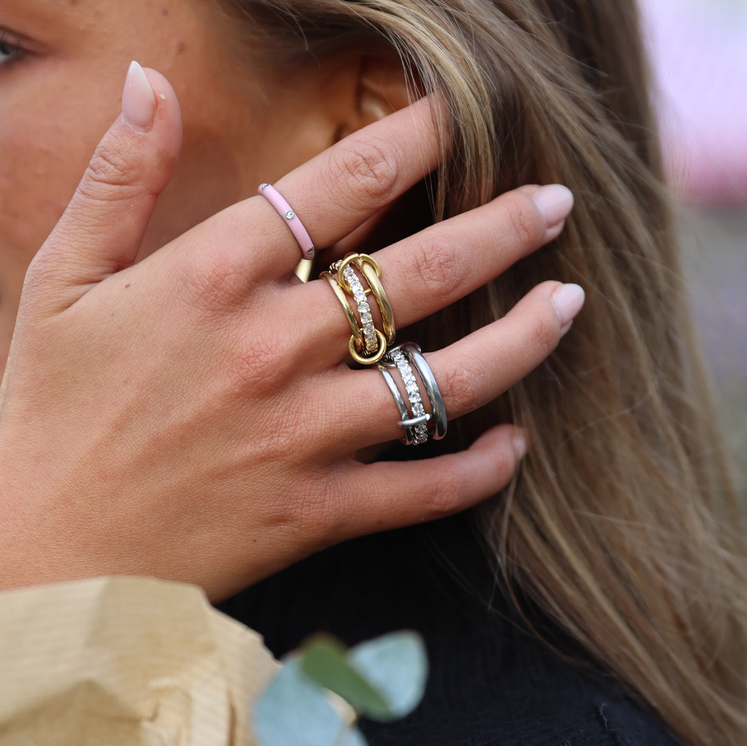 Ethel - Stablet Ring Krystal Rustfrit Stål