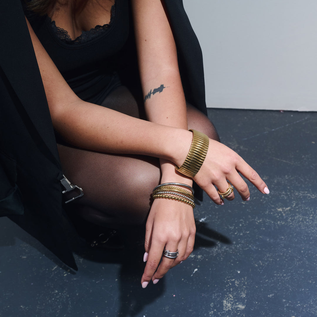 Ethel - Stablet Ring Krystal Rustfrit Stål