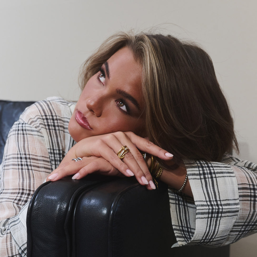 Ethel - Stablet Ring Krystal Rustfrit Stål