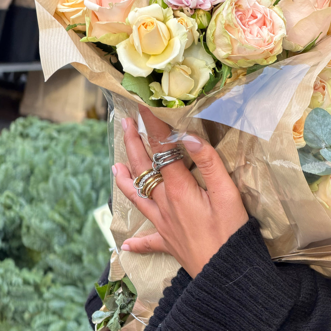 Irene - Stablet Ring Slank Rustfrit Stål