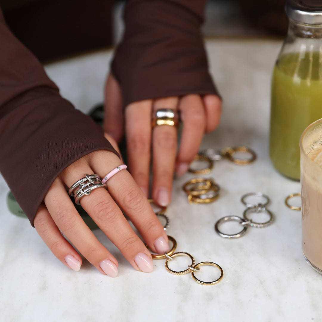 Irene - Stablet Ring Slank Rustfrit Stål