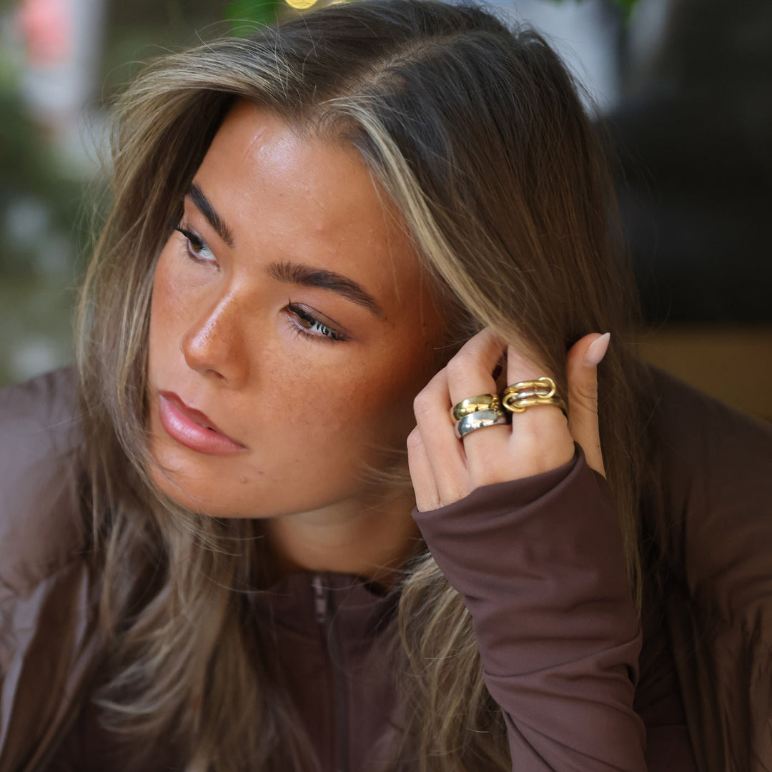 Irene - Stablet Ring Slank Rustfrit Stål