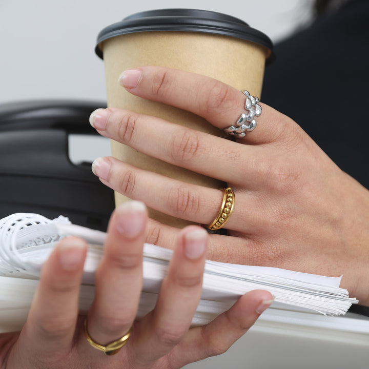 Maggie - Struktur Ring Rustfrit Stål